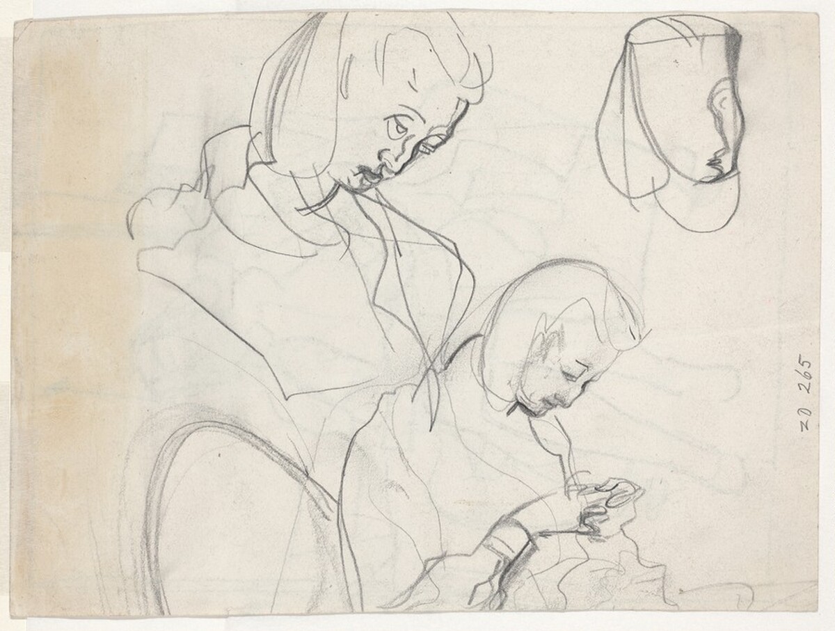 Studies of a Woman's Head [verso] by Franz Kline