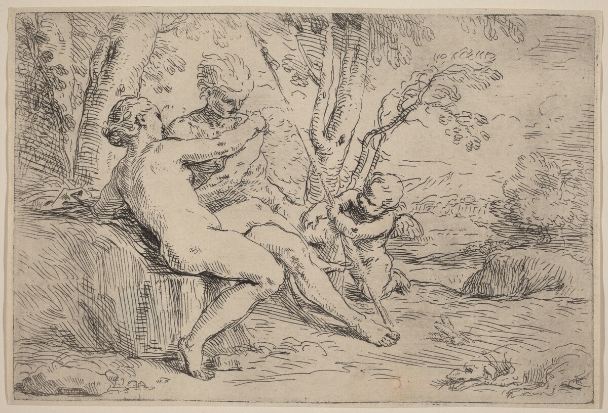 Venus and Adonis by Simone Cantarini