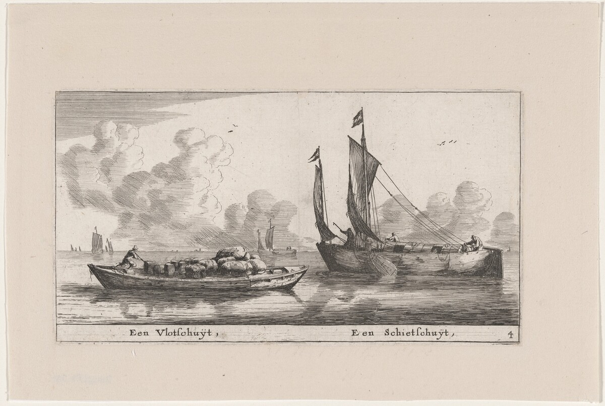 A "Vlotschuit" and a "Schietschuit" by Reinier Nooms, called Zeeman