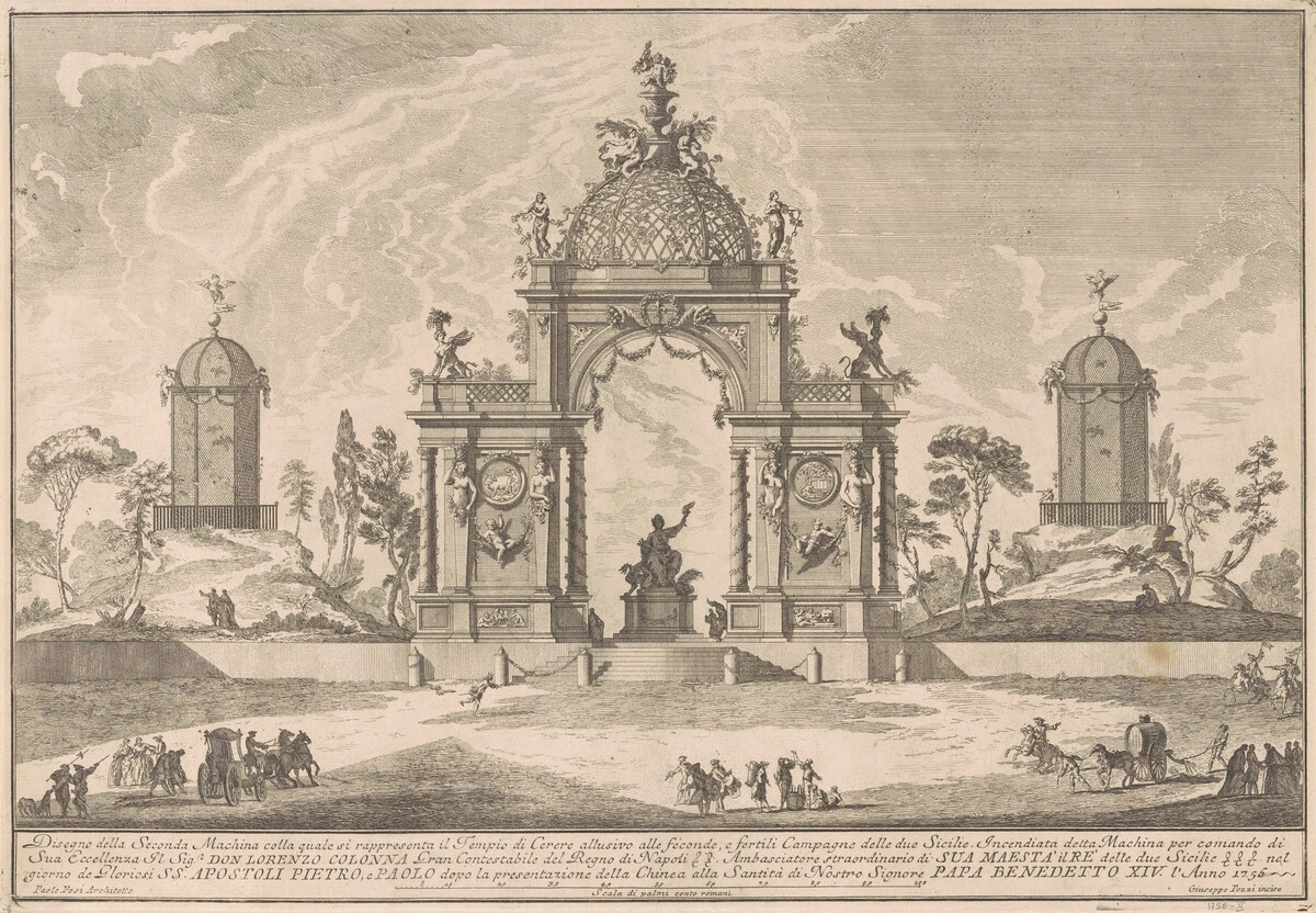 The Seconda Macchina for the Chinea of 1756: The Temple of Ceres by Giuseppe Pozzi, after Paolo Posi