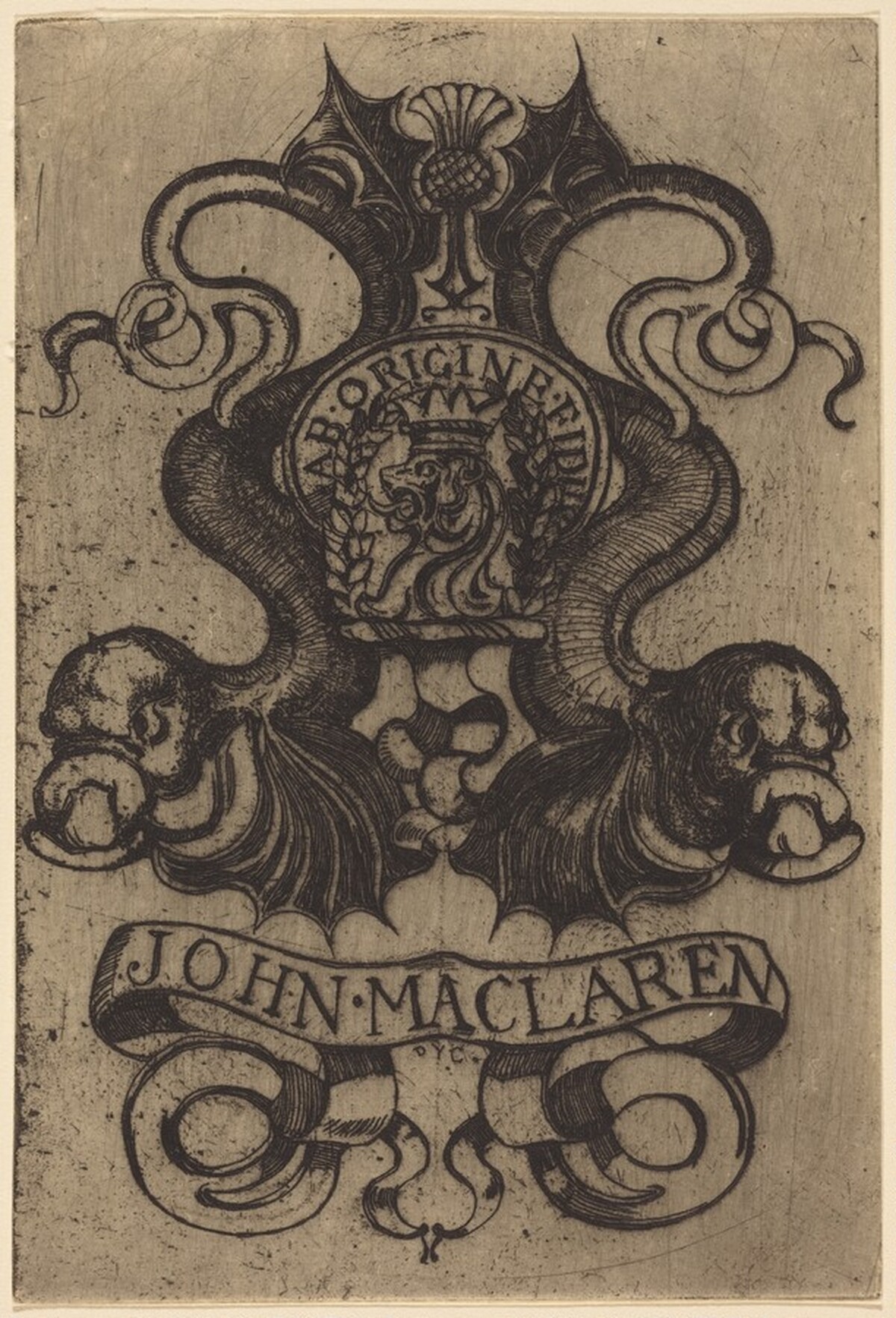 Bookplate of John Maclaren by David Young Cameron