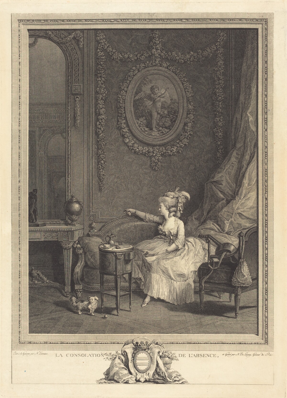 La Consolation de l'absence by Nicolas Delaunay after Nicolas Lavreince