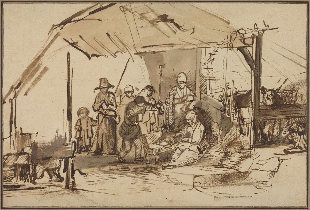 The Adoration of the Shepherds by Studio of Rembrandt van Rijn