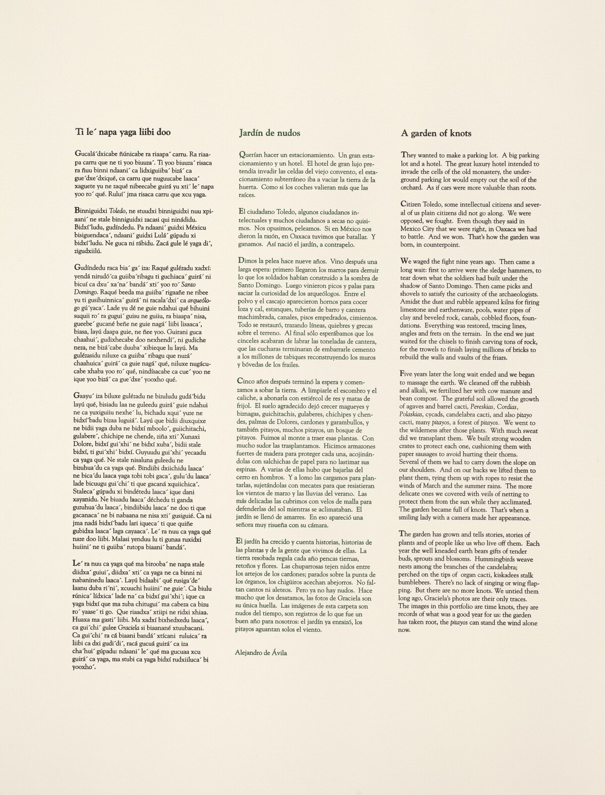 Garden by Graciela Iturbide, and Francisco Toledo, Alejandro de Ávila