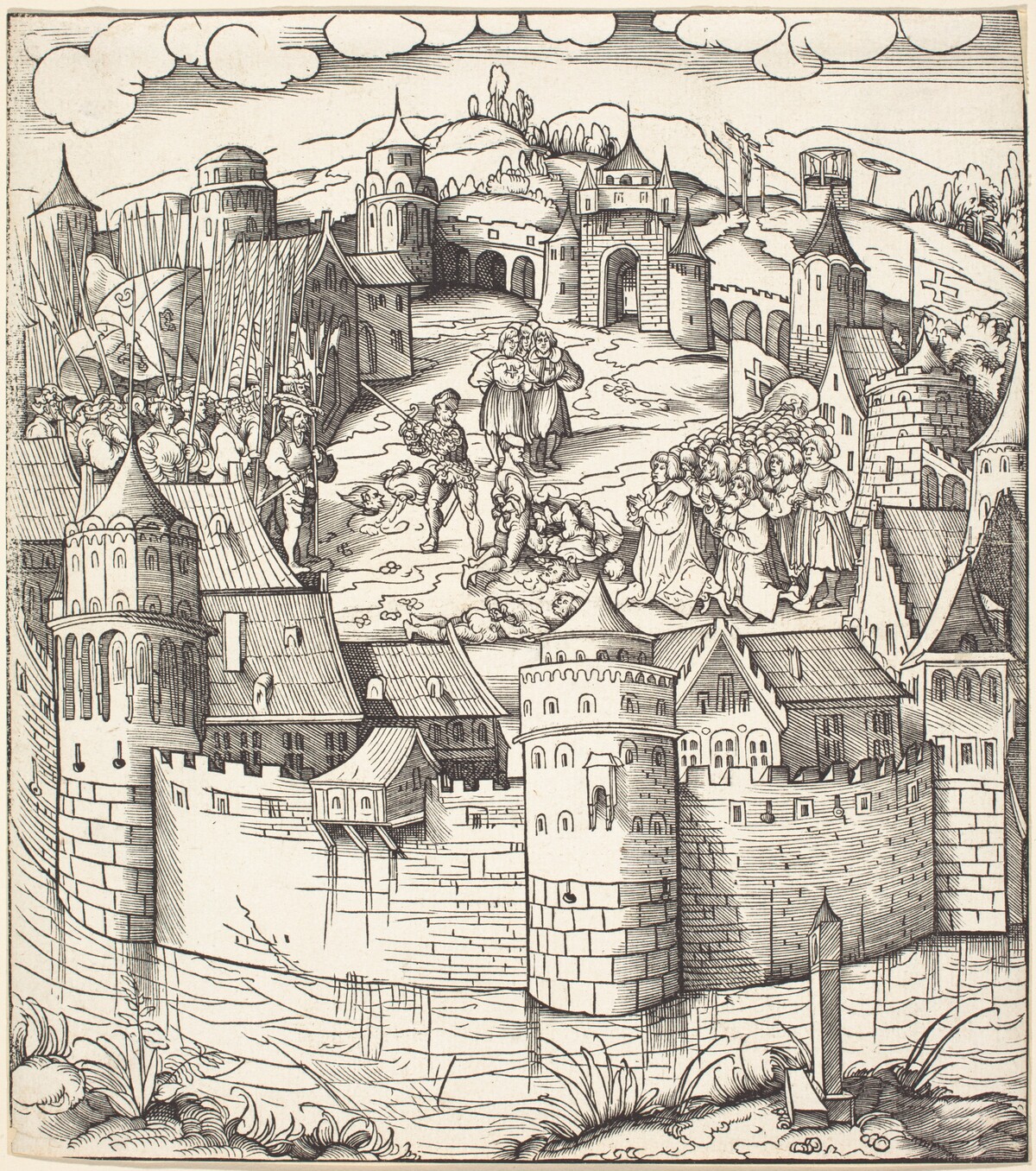 Execution of a Man at a Market-Place of a Town by Leonhard Beck