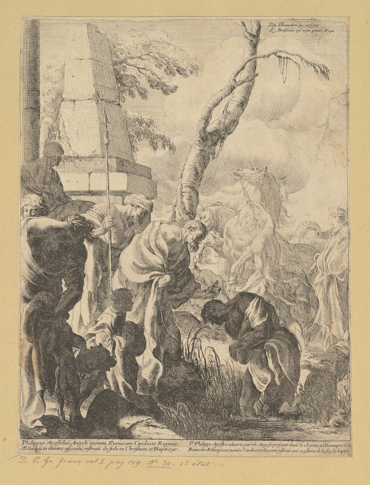 Saint Paul Baptizing the Eunuch by Sébastien Bourdon