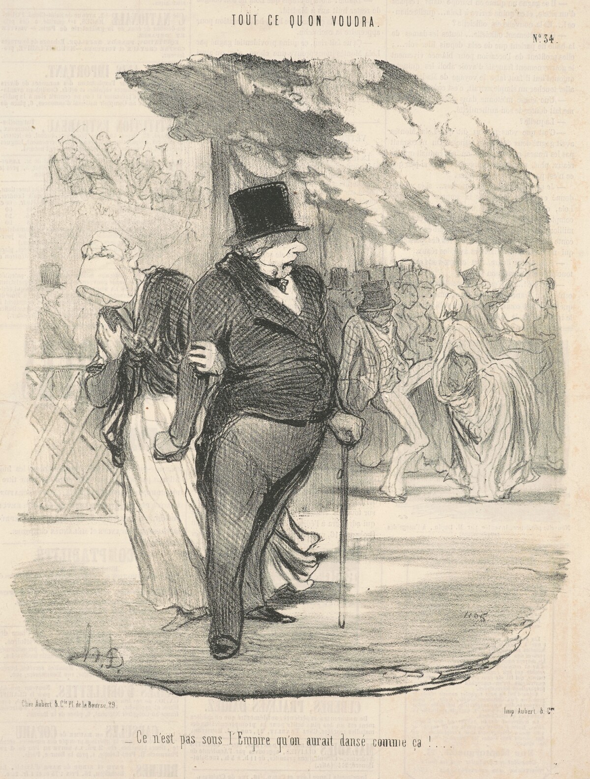 Ce n'est pas sous l"empire qu'on aurait dansé comme ca! ... by Honoré Daumier