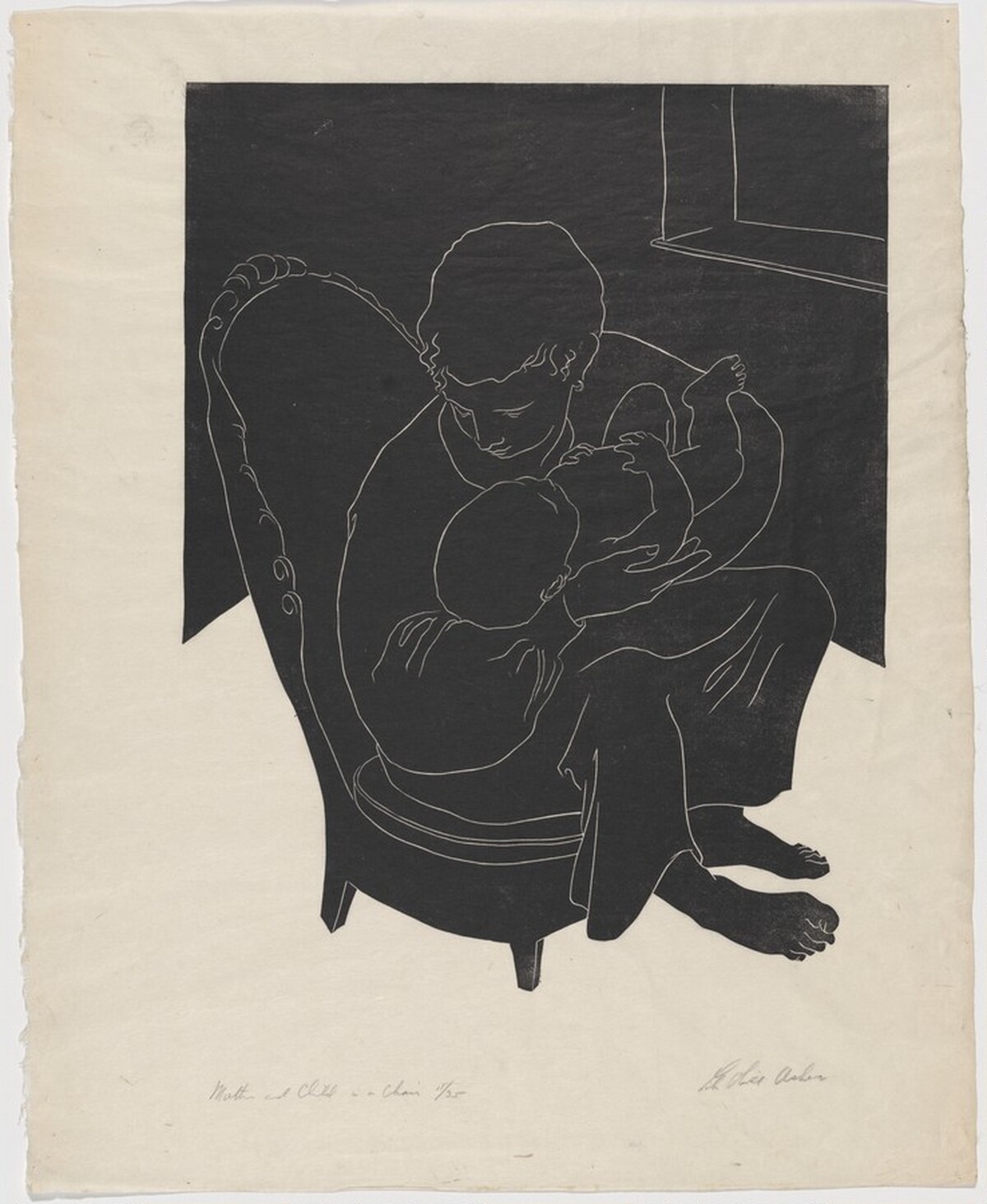 Mother and Child in a Chair by Lila Oliver Asher