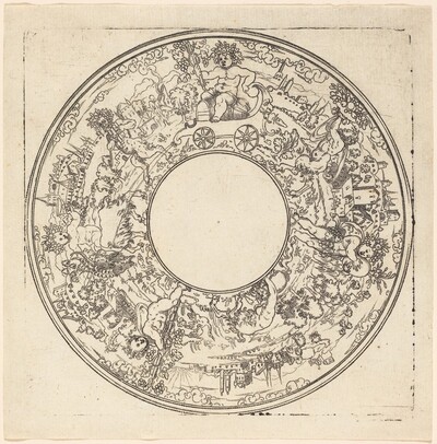 Bacchus Riding in a Wagon