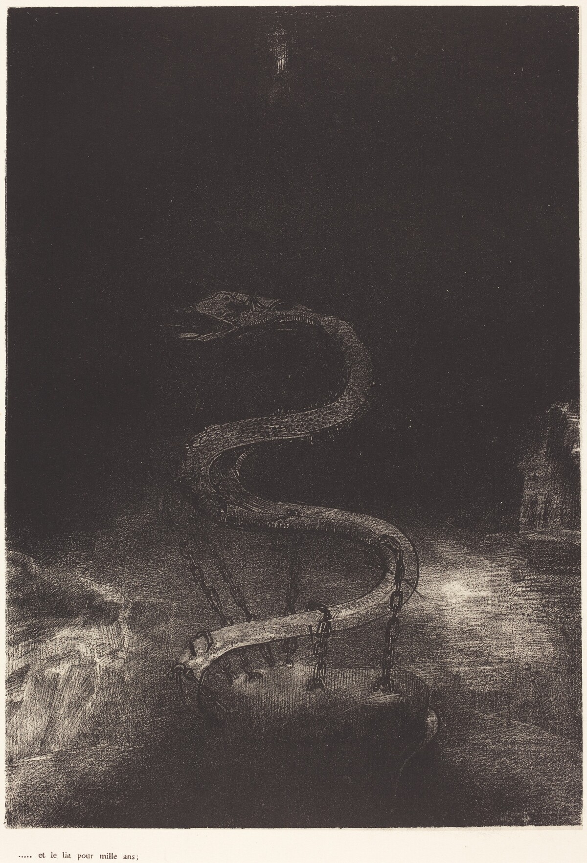 Et le lia pour mille ans (And bound him a thousand years) by Odilon Redon