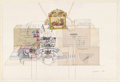 Untitled (Table Composition with Hebrew Greeting Card)