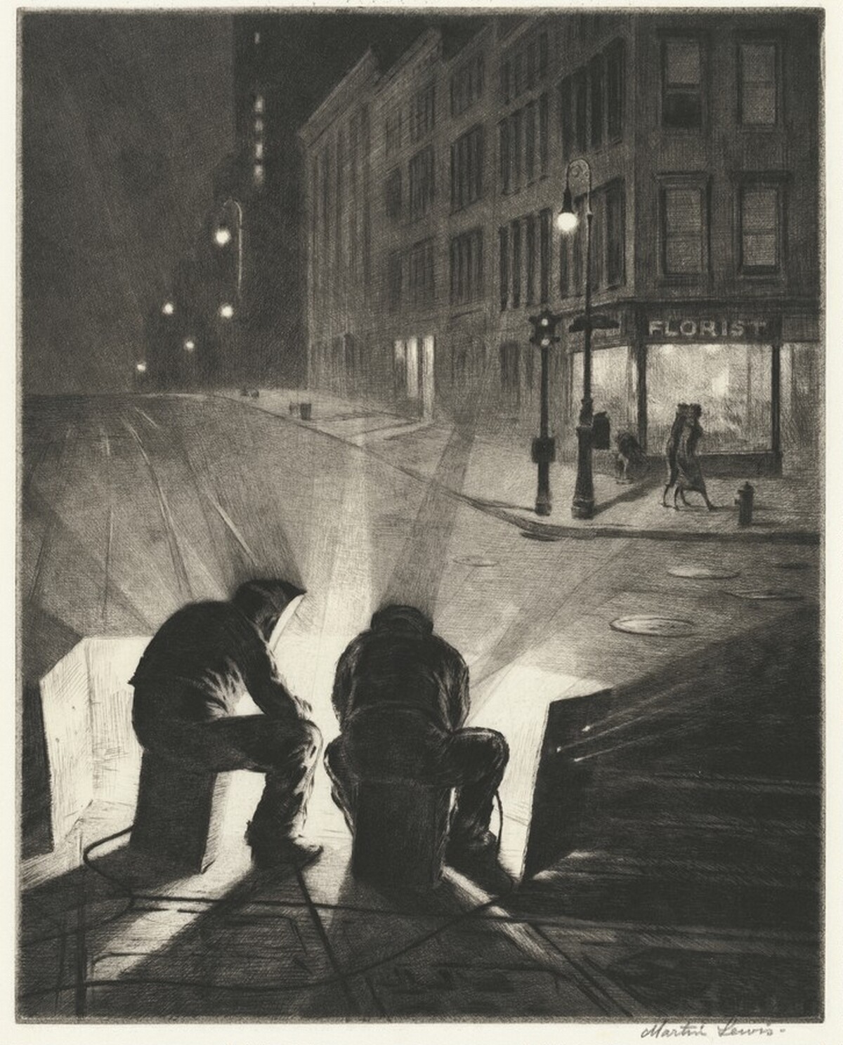 Arc Welders at Night by Martin Lewis