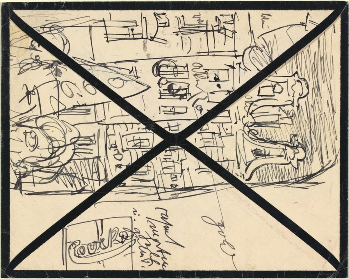Landscape on Envelope by Max Beckmann