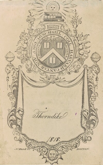 Harvard College Bookplate with the Christo et Ecclesiæ Seal