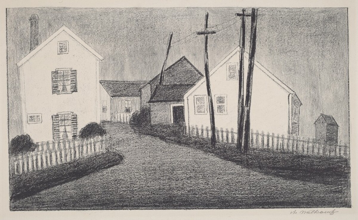 Houses at a Street Corner by Abraham Walkowitz