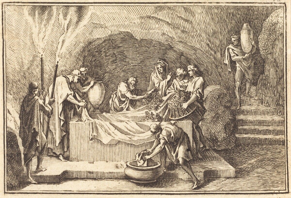 The Body of Christ being Covered with Flowersand Perfume by after Sébastien Le Clerc I