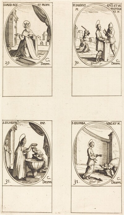 St. David, King and Prophet; Sts. Sabinus and Venustianus; St. Sylvester; St. Colomba