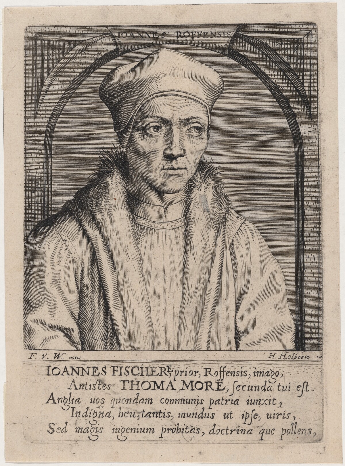 John Fisher, Bishop of Rochester by Frans van den Wyngaerde after Hans Holbein the Elder