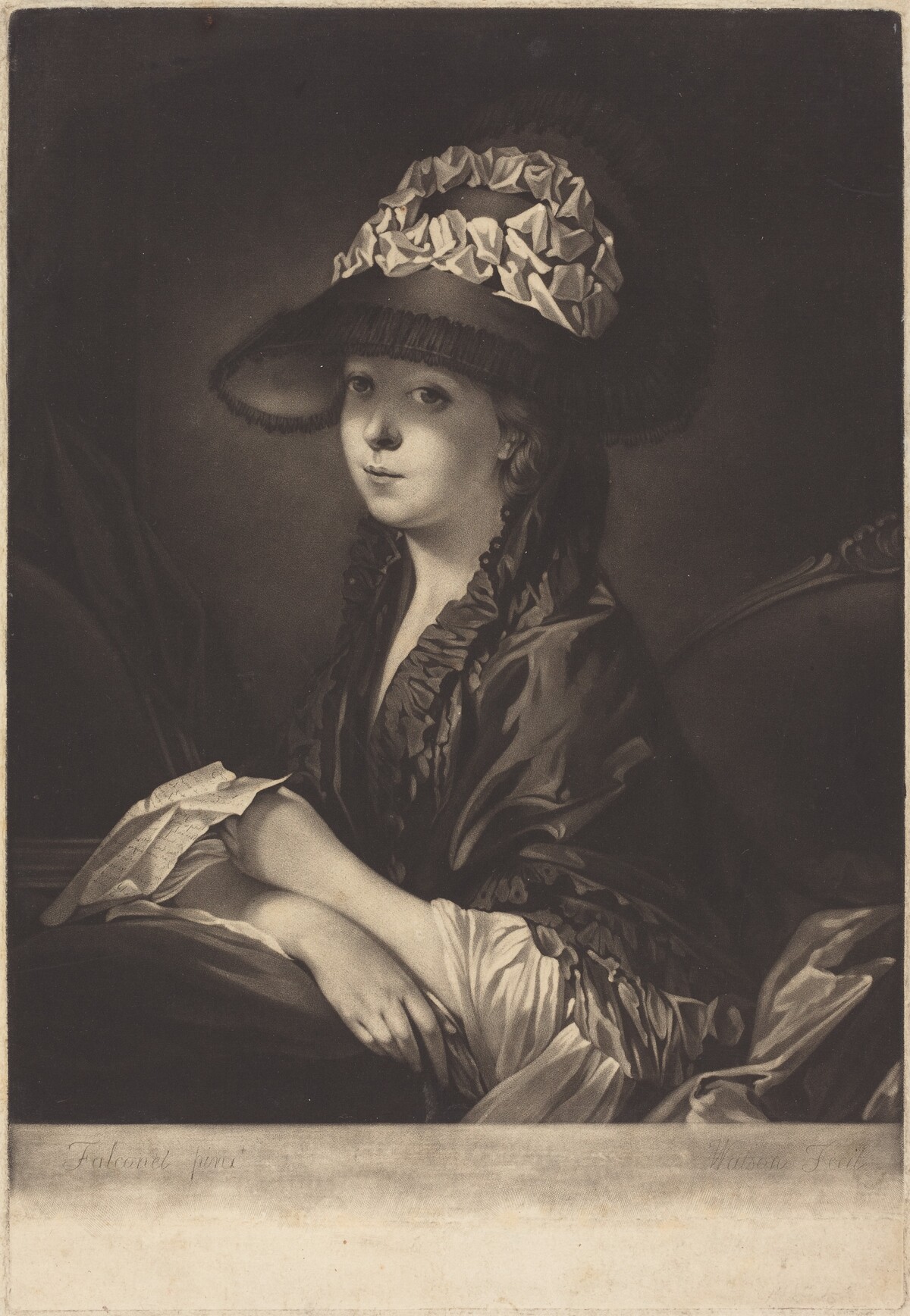 Lucinda, Miss Moore by James Watson after Pierre-Etienne Falconet