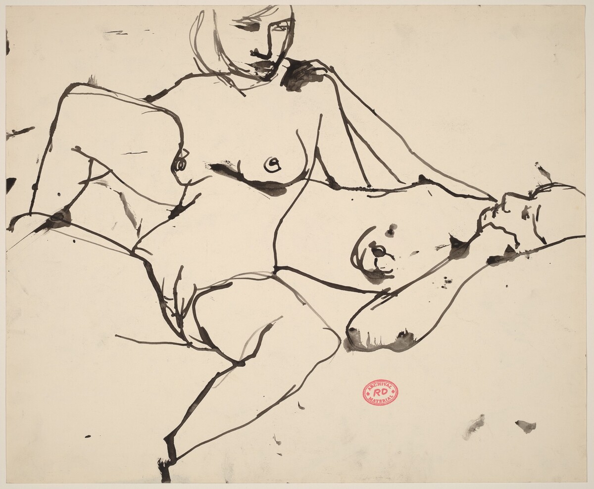 Untitled [seated female nude intertwined with a reclining nude] by Richard Diebenkorn