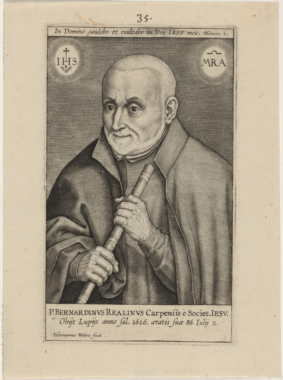 Bernardin Realinus, Jesuit Priest by Hieronymus Wierix