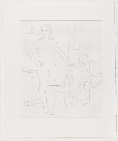 Untitled [Standing Figure with Knee on Chair] [working proof 1]