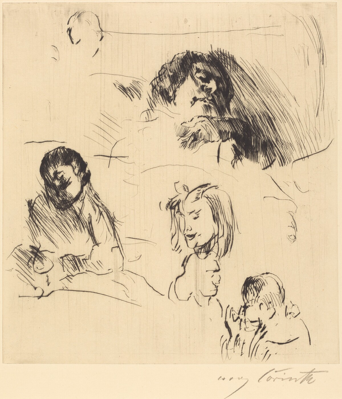 Verschiedene Bilnisstudien (Portrait Sketches) by Lovis Corinth