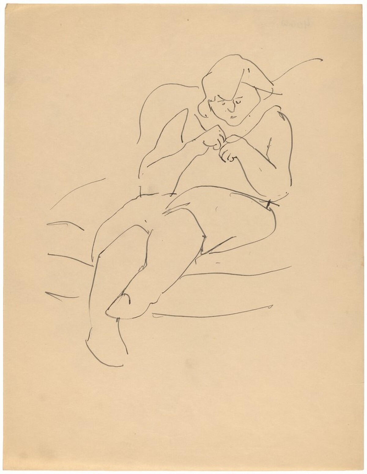 Seated Female Examining Her Hands by Mark Rothko