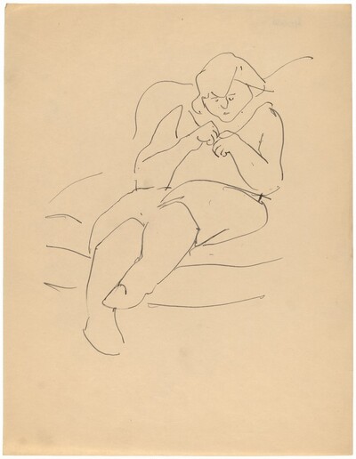 Seated Female Examining Her Hands