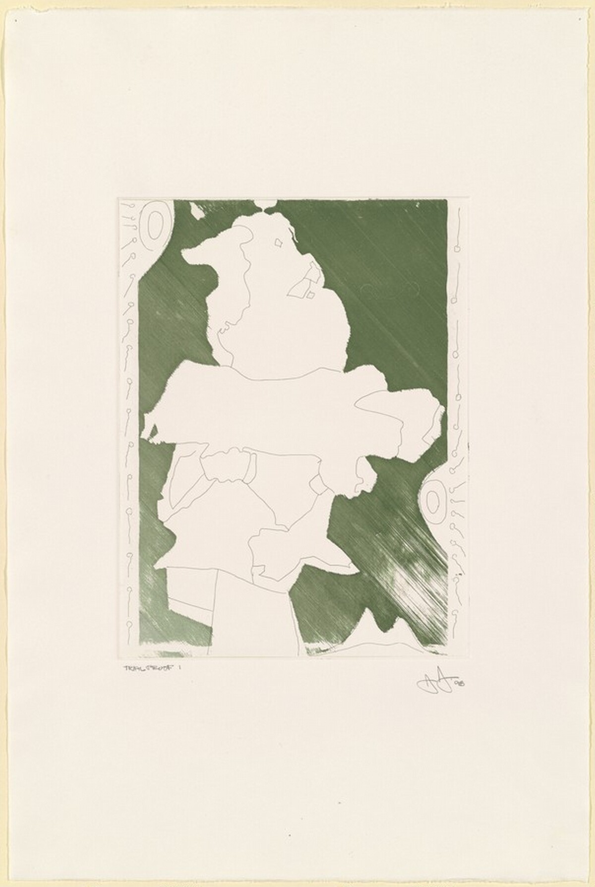Green Angel [trial proof 1] by Jasper Johns