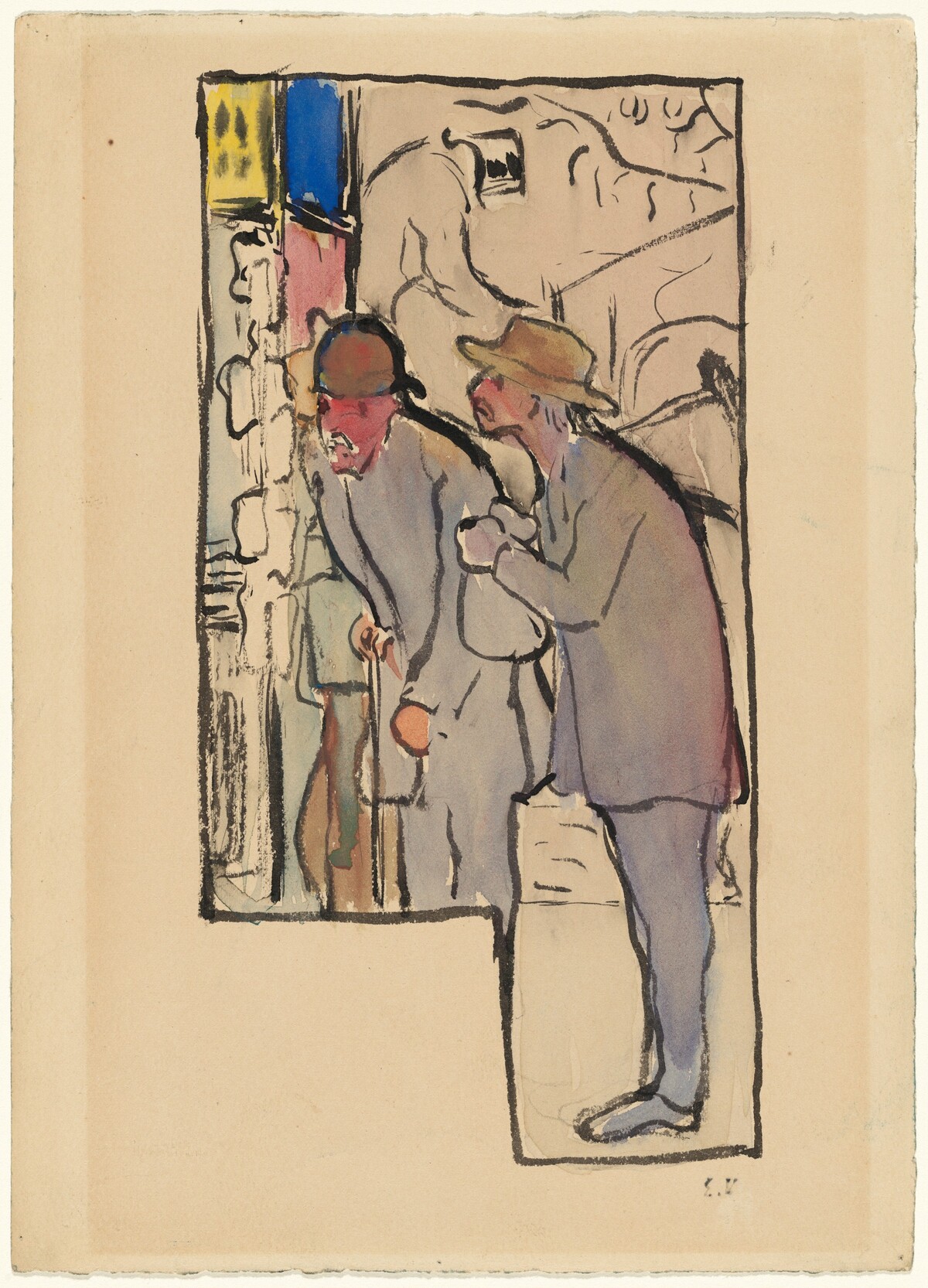Programme de théâtre (recto); Etudes (verso) by Edouard Vuillard