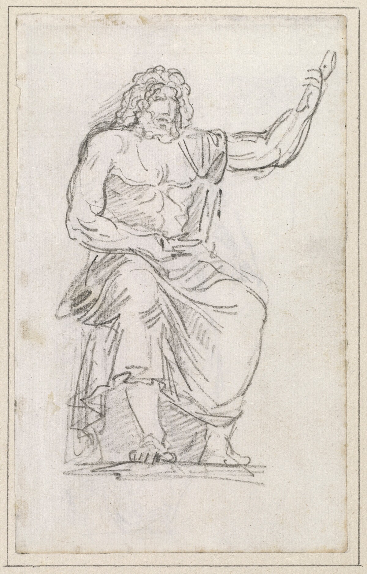 Statue of Jupiter, Seated [recto] by Hubert Robert