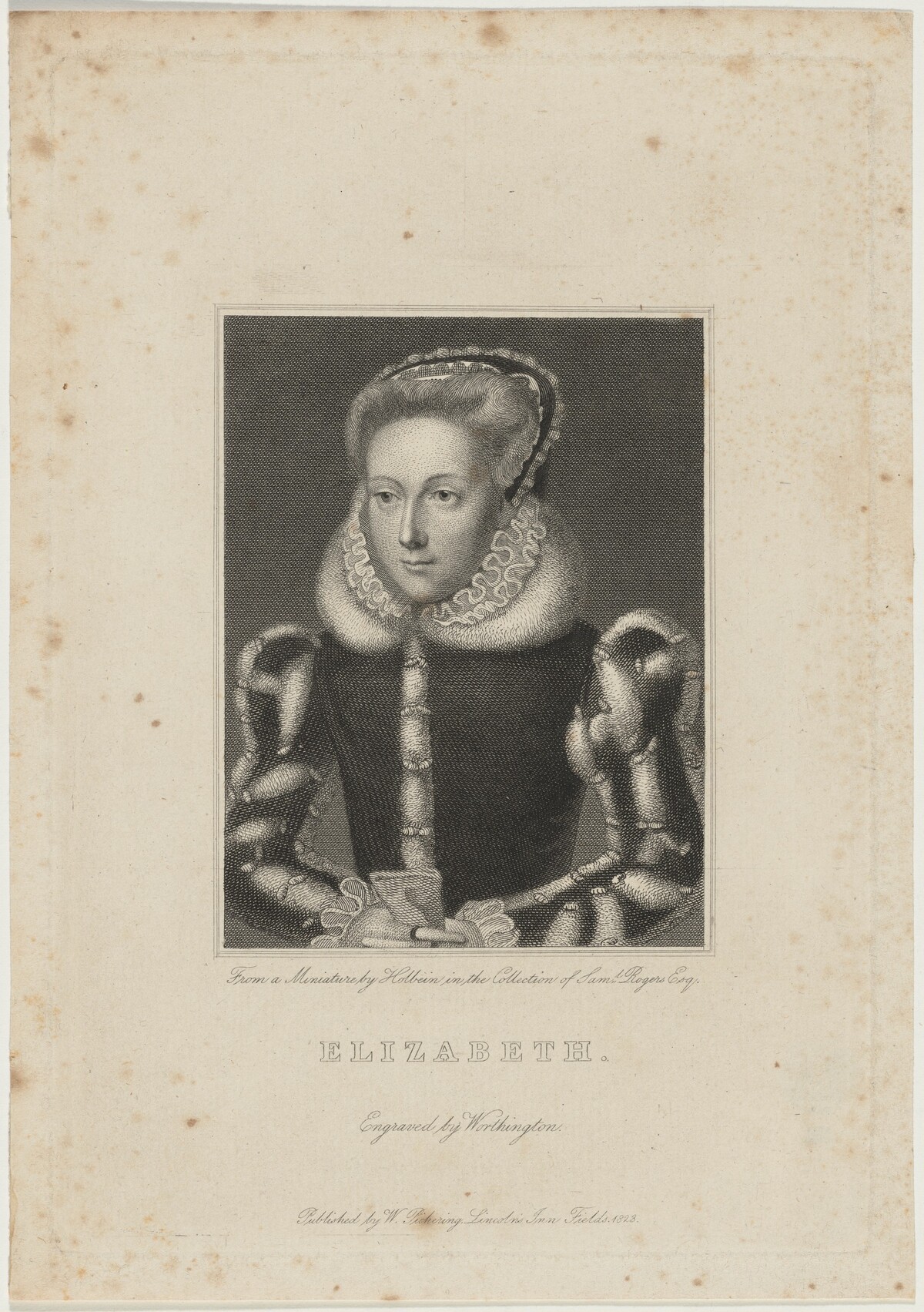 Elizabeth by William Henry Worthington after Hans Holbein the Younger