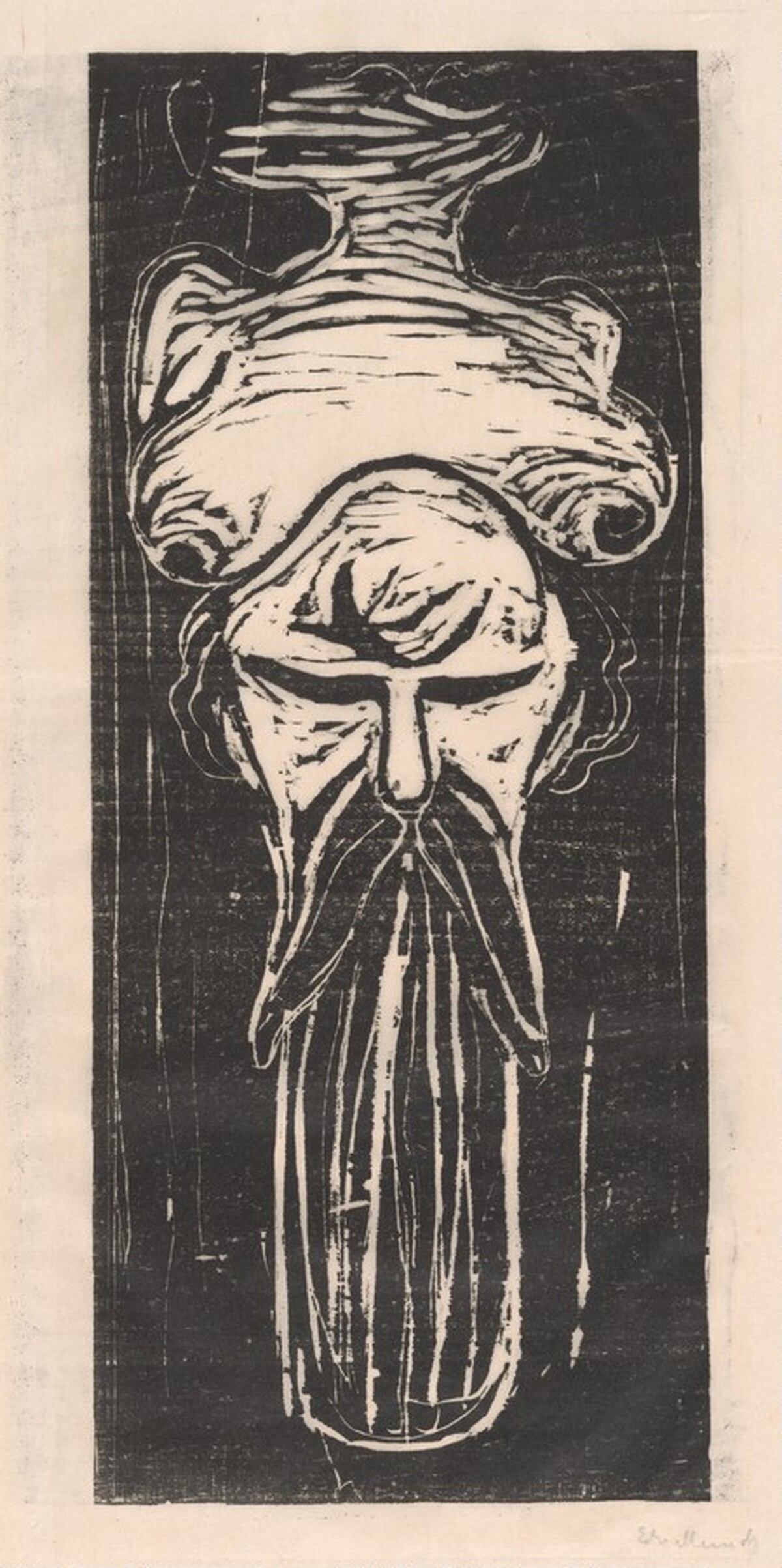 Man's Head Beneath Woman's Breast (Mannshode under kvinnebryst) by Edvard Munch