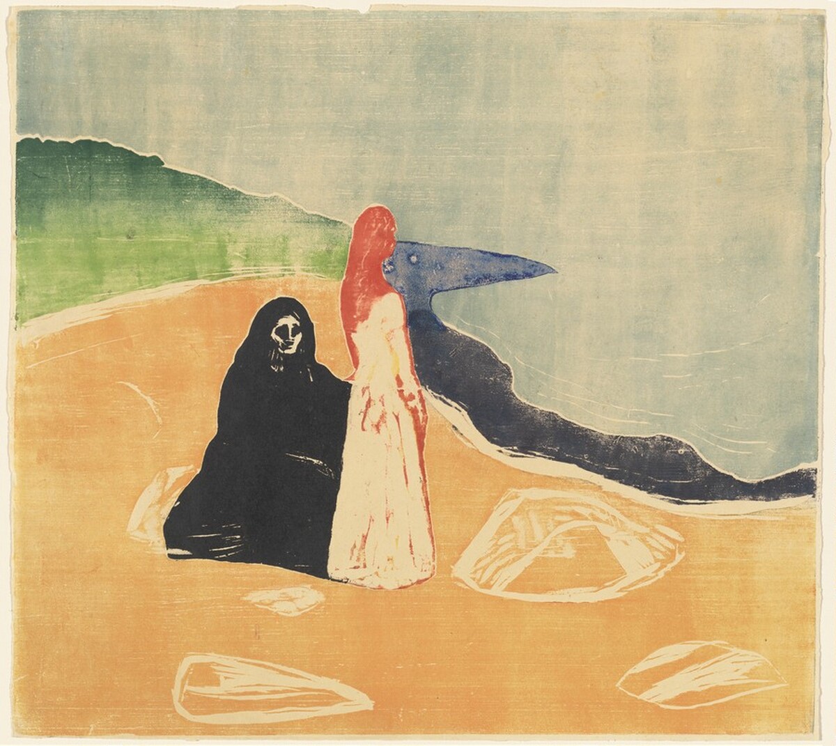 Two Women on the Shore by Edvard Munch