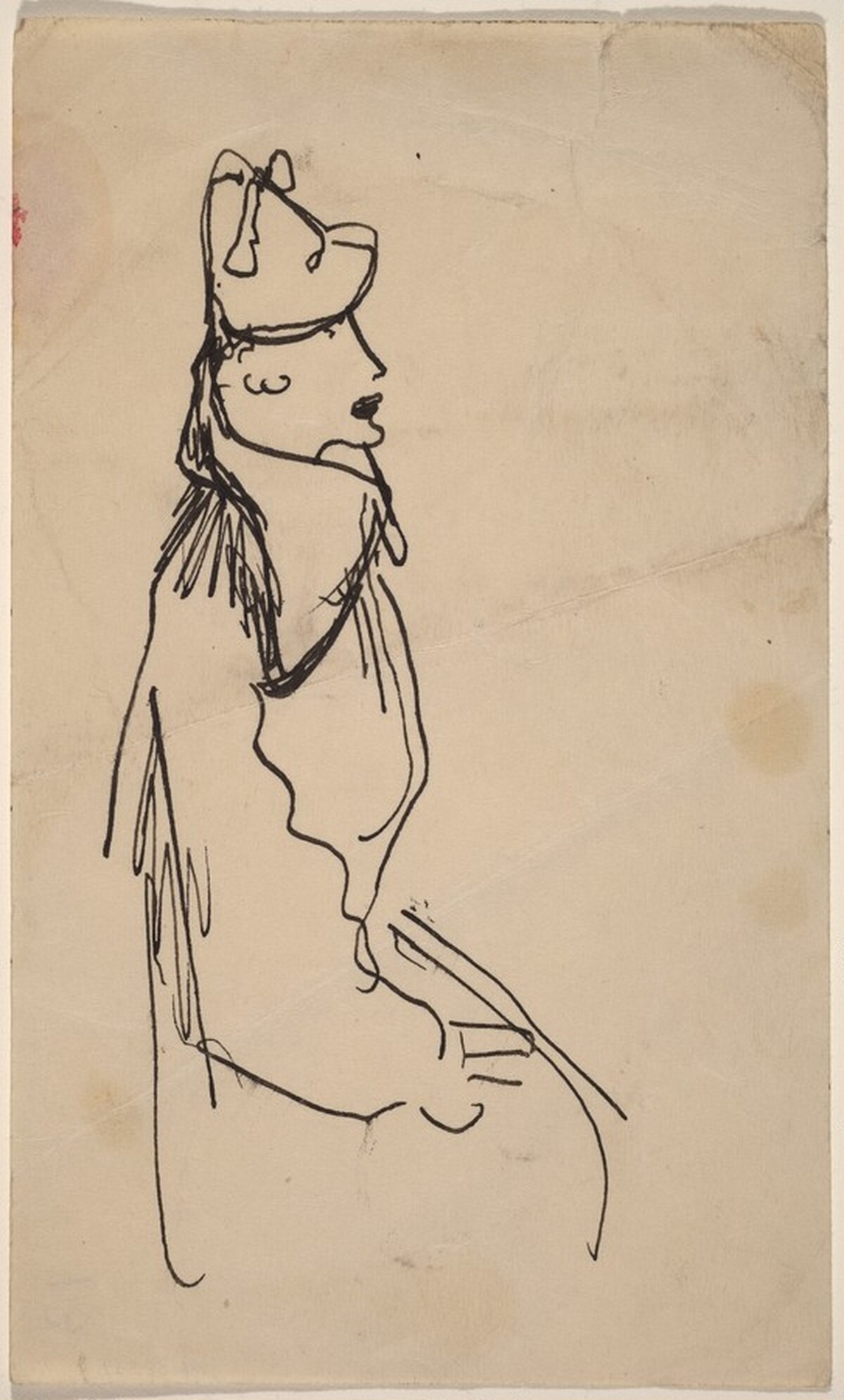 Seated Woman in Hat, Facing Left in Profile by Mark Rothko