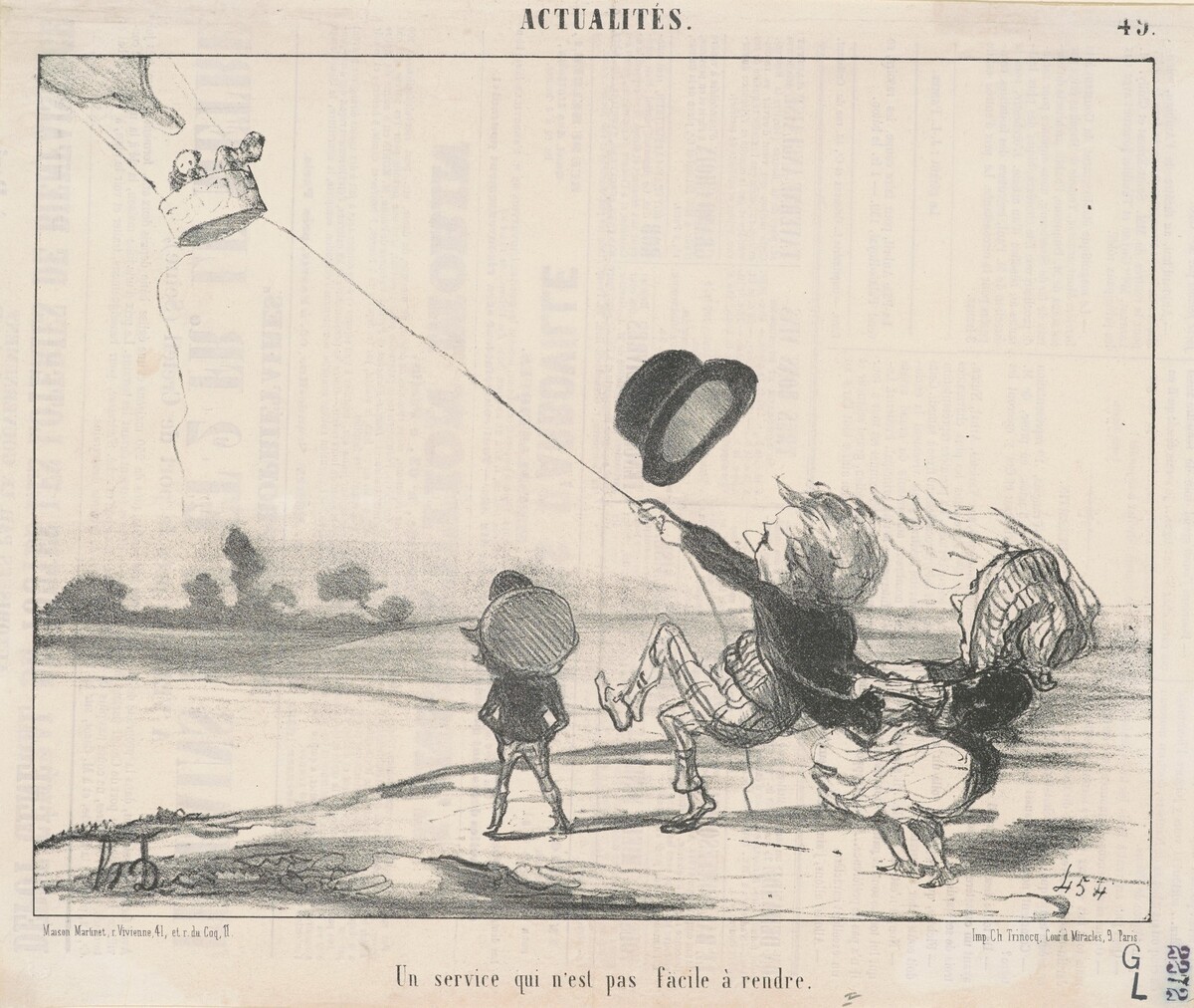 Un service ... pas facile a rendre by Honoré Daumier