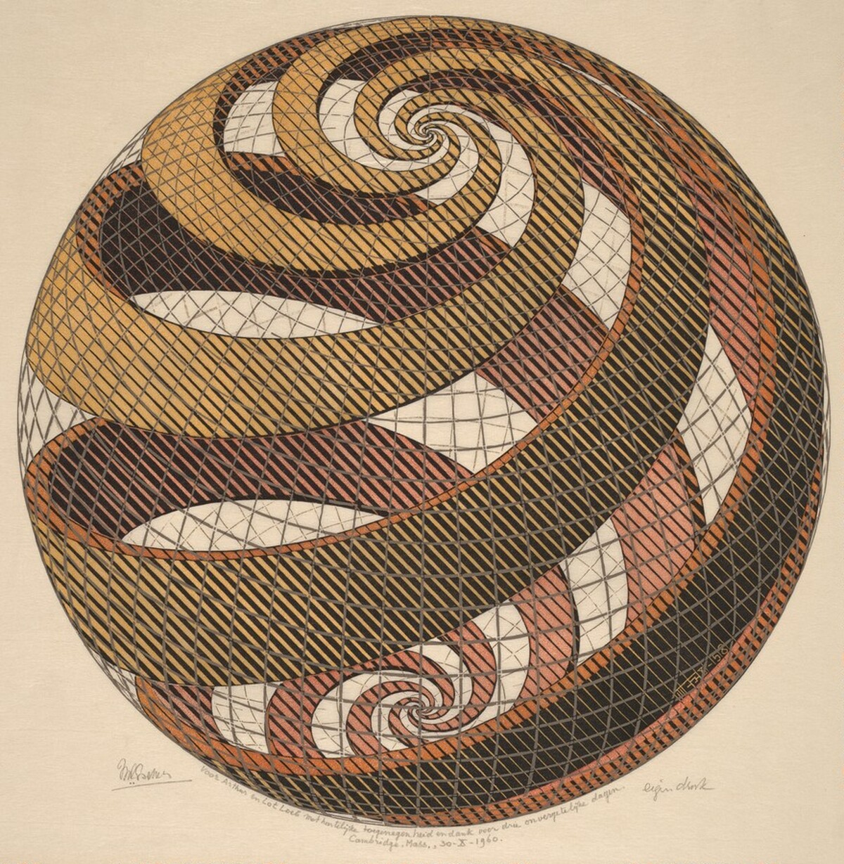 Sphere Spirals by M.C. Escher