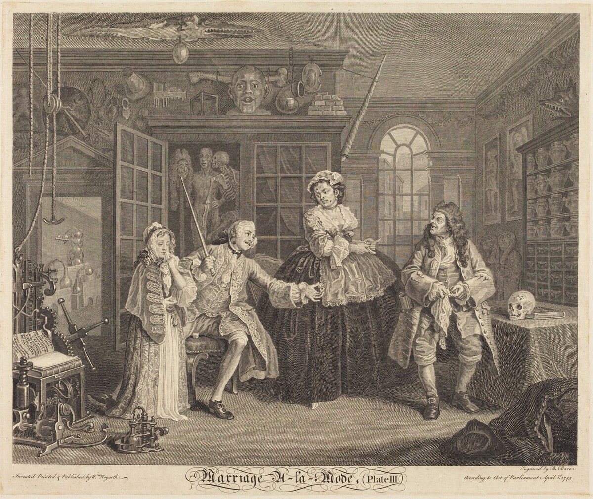 Marriage a la Mode: pl. 3 by Bernard Baron after William Hogarth