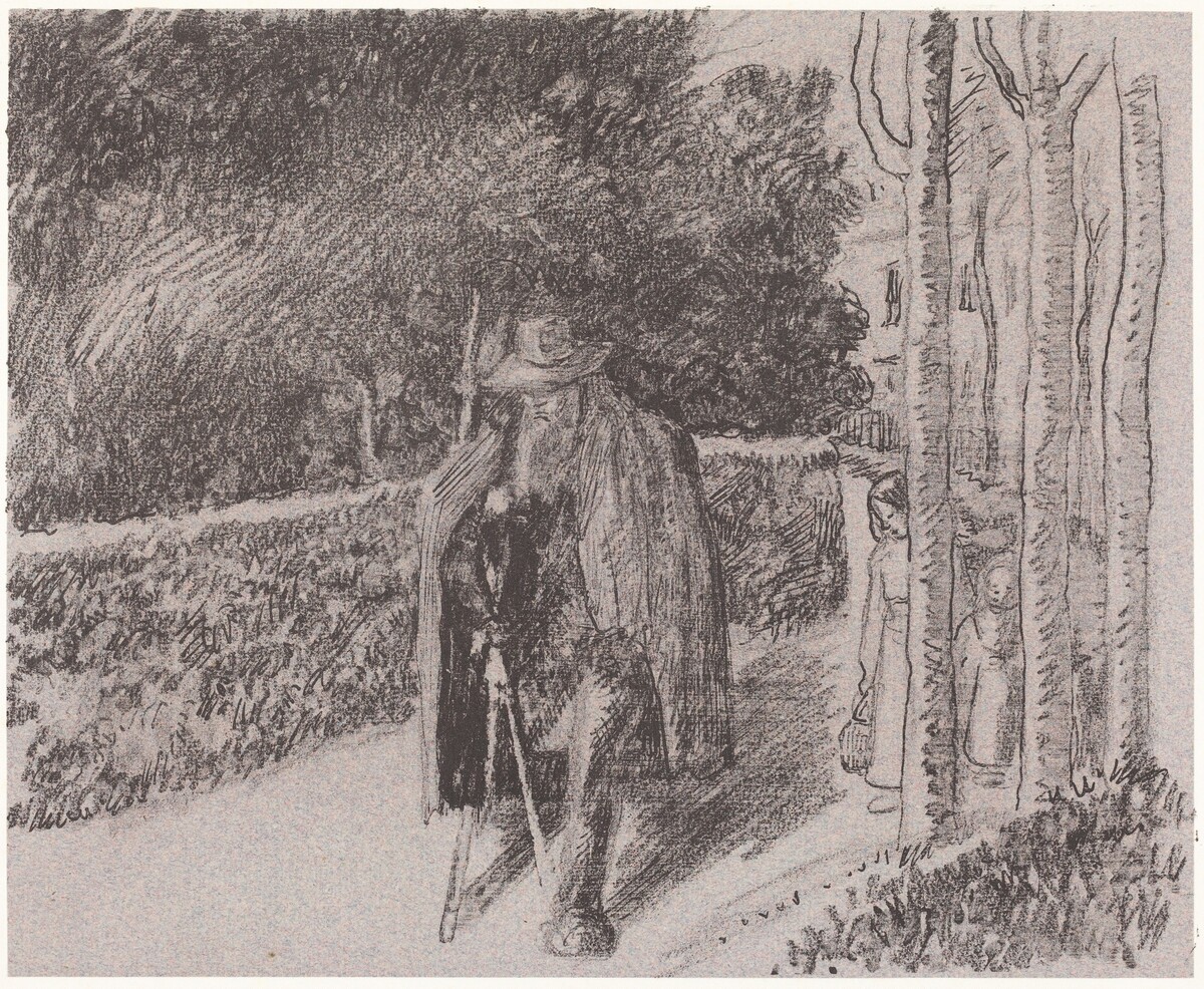 Beggar with a Crutch (Mendiant a la bequille) by Camille Pissarro