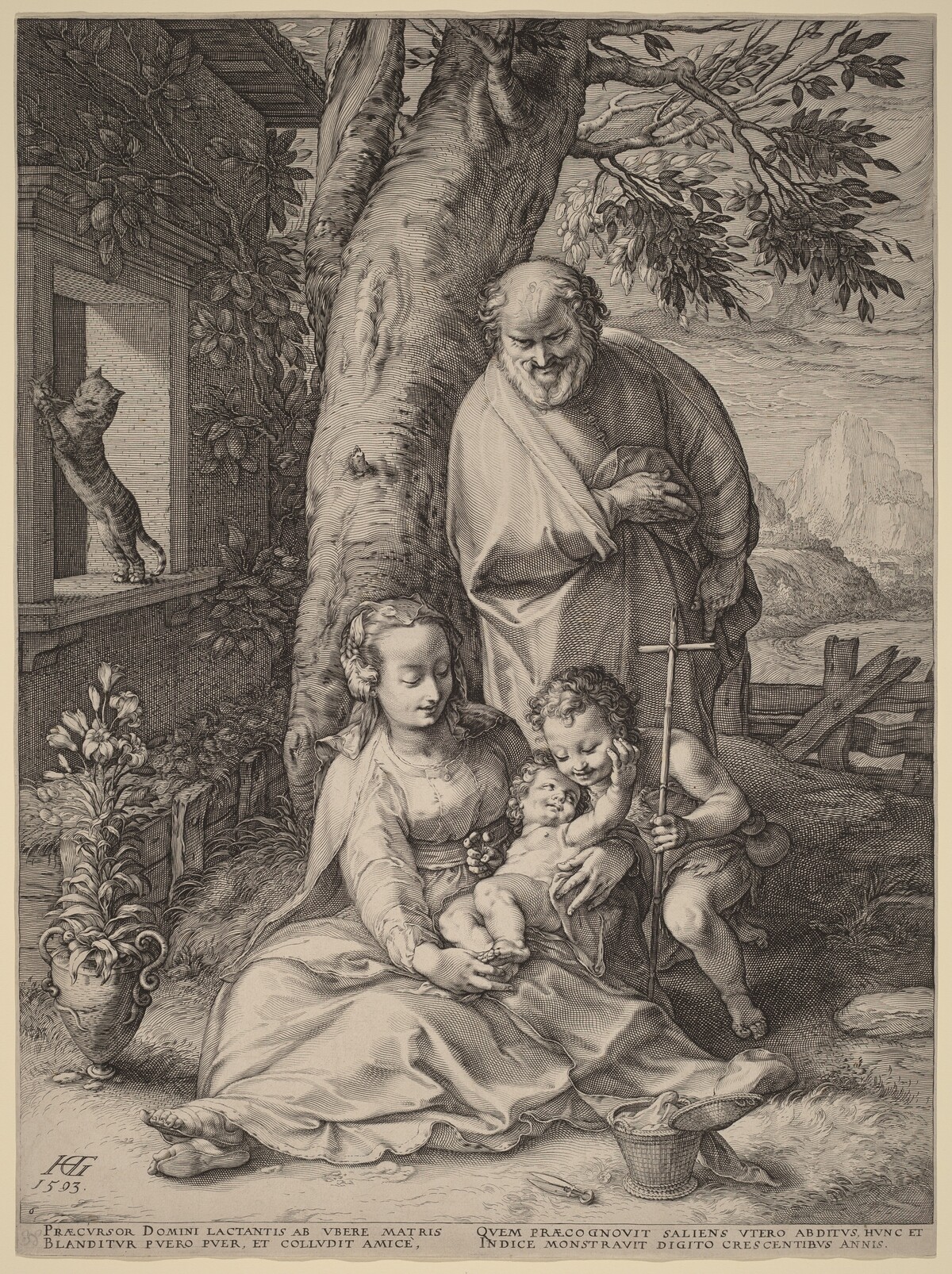 The Holy Family with the Infant John the Baptist by Hendrik Goltzius