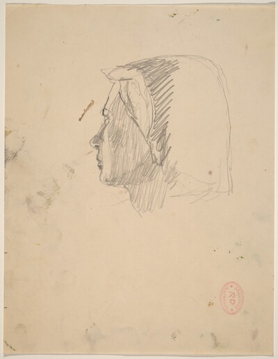 Untitled [head of a woman turning away]