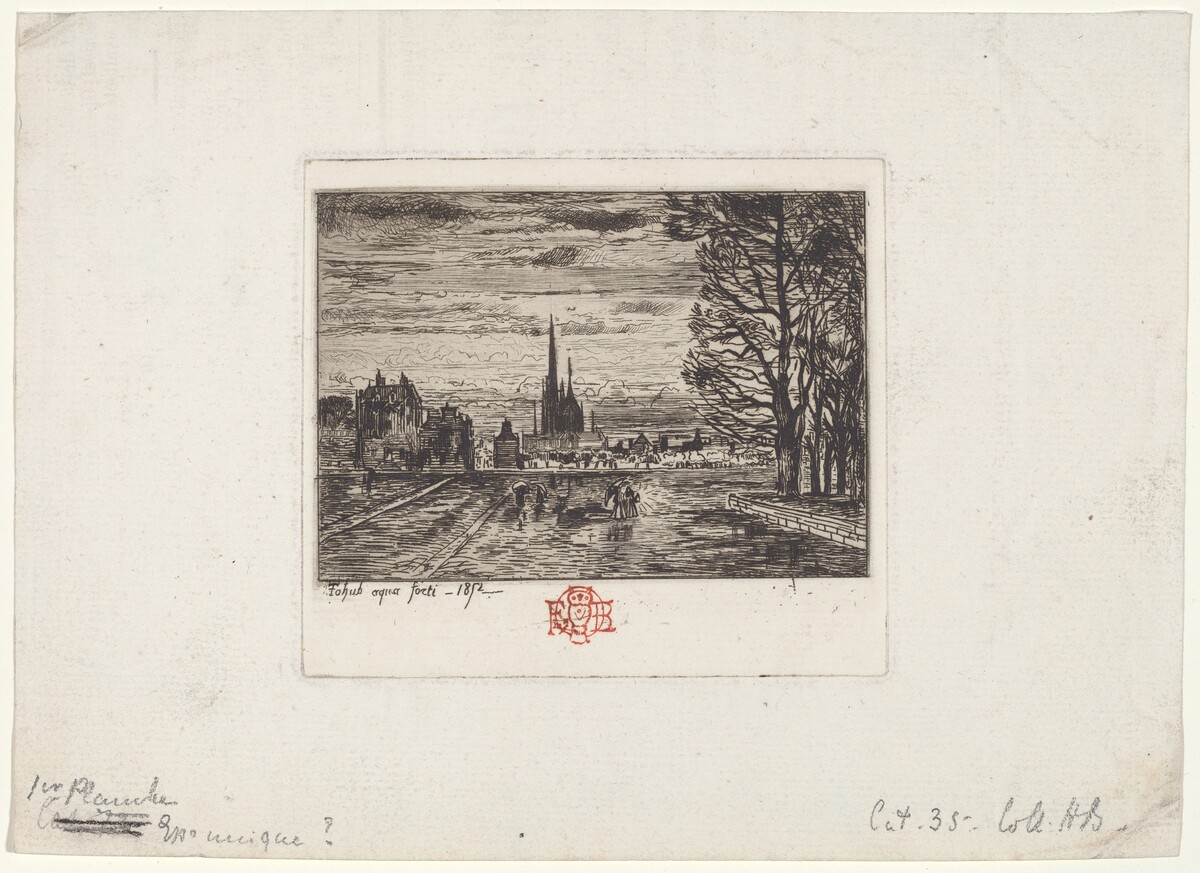 Le Couvre-feu (1er planche) (The Curfew, 1st plate) by Félix-Hilaire Buhot