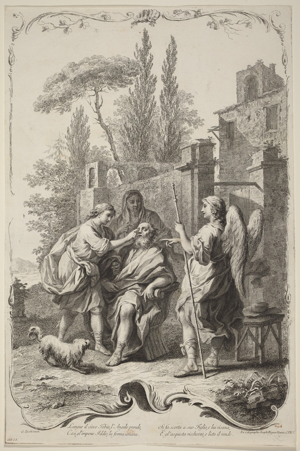 The Blind Tobias by Joseph Wagner (publisher) after Giuseppe Zocchi