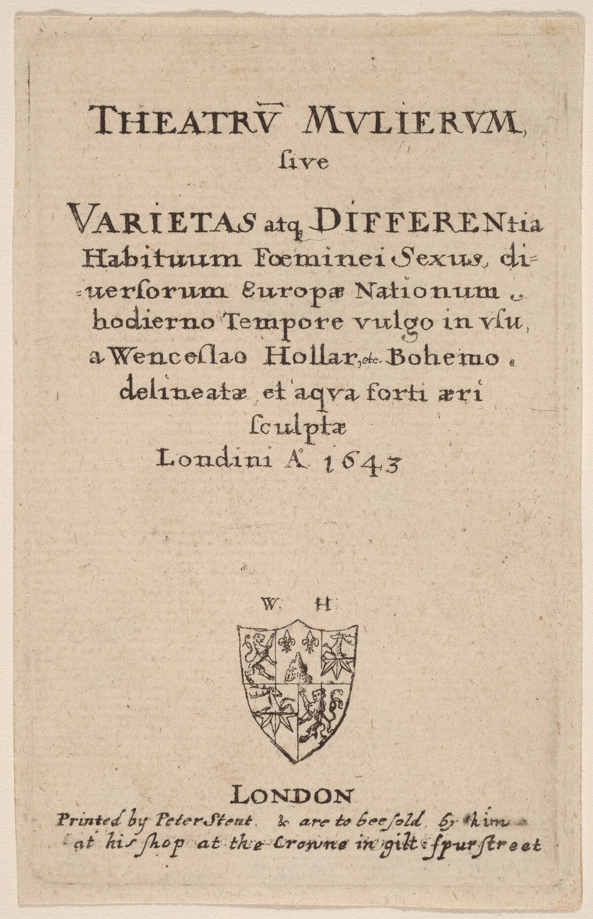 Theatrum mulierum: Title Page by Wenceslaus Hollar