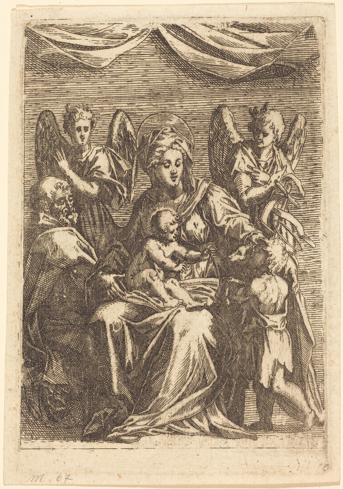 The Holy Family with Two Angels by Jacques Callot