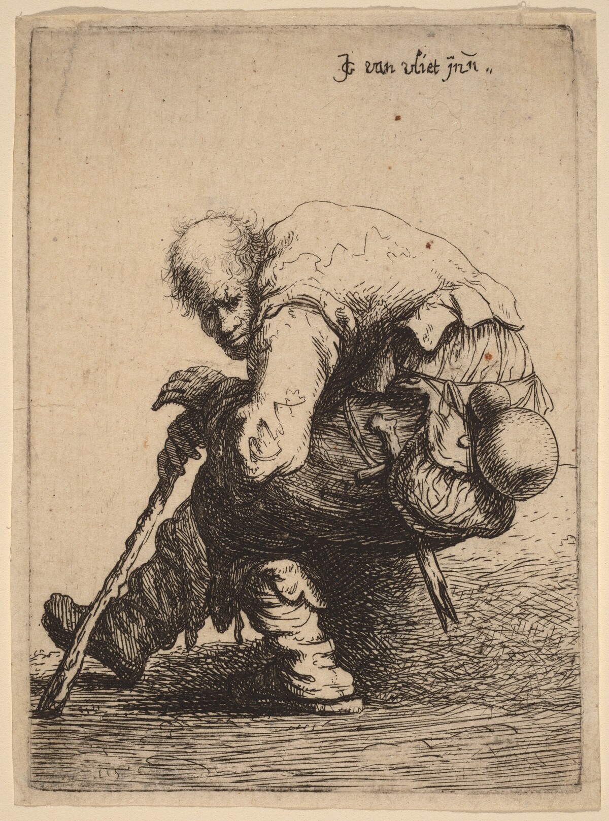 Seated Beggar by Johannes van Vliet