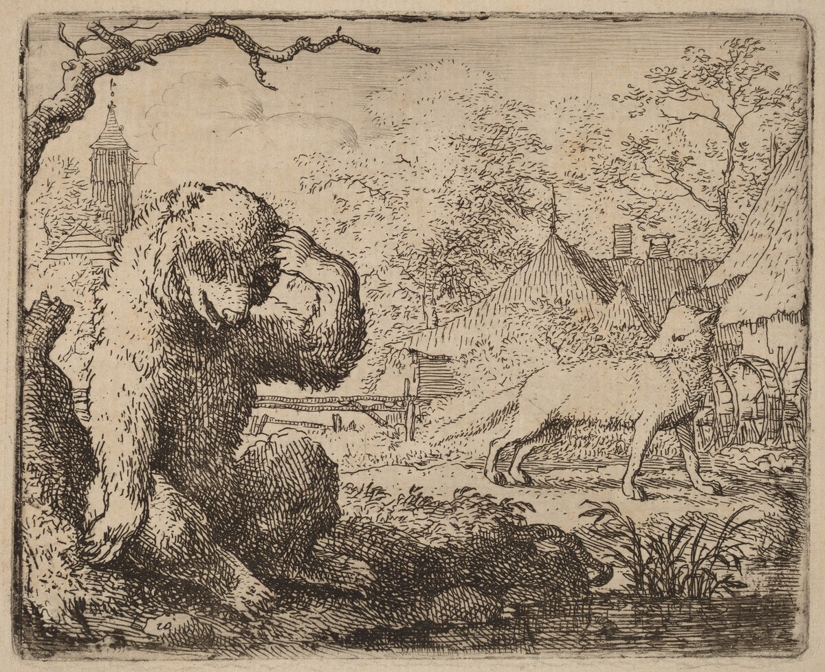 Reynard Mocks the Woeful Bear by Allart van Everdingen