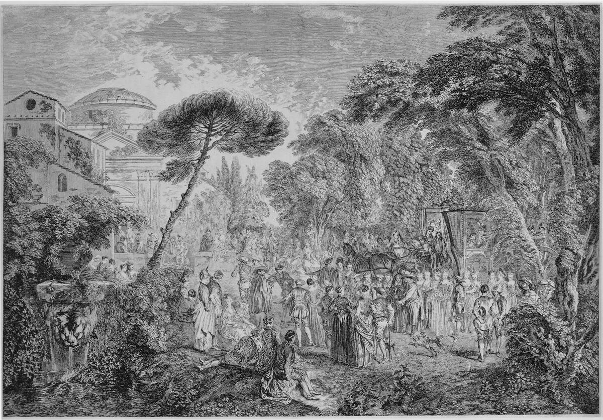 La Mariee de Village (The Village Bride) by Charles-Nicolas Cochin I after Antoine Watteau