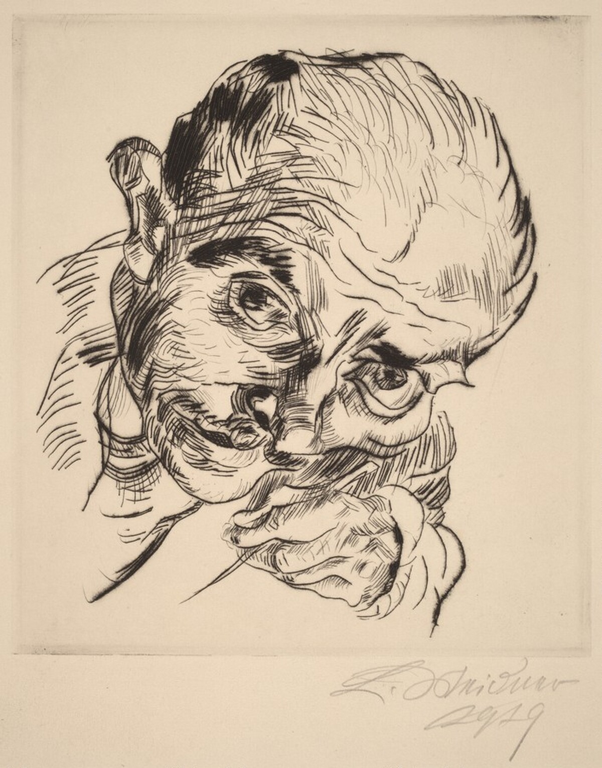 Self-Portrait with an Etching Needle by Ludwig Meidner